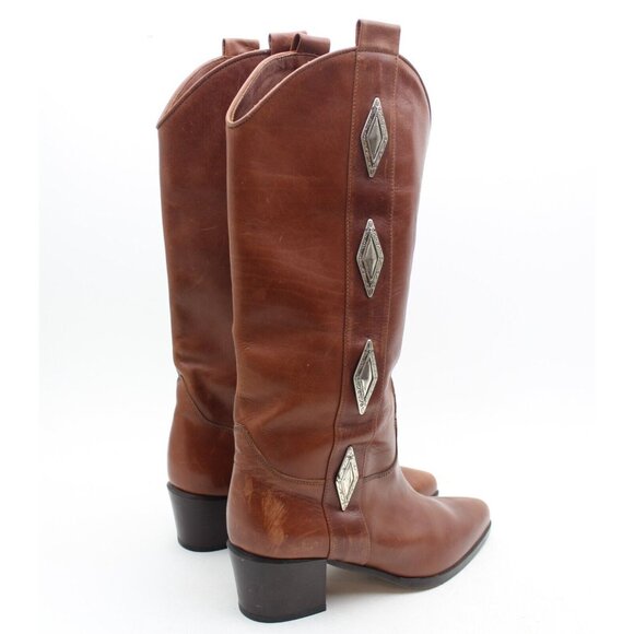 Vintage Brown Heeled Boots - Picture 8 of 11